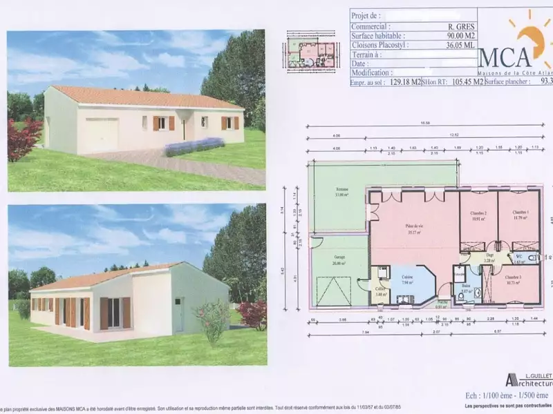 Maison neuve, 90 m² - Atur (24750)