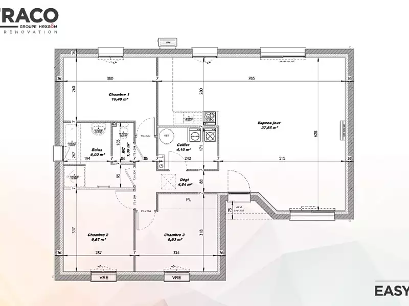 Maison neuve, 84 m² - Les Baux-Sainte-Croix (27180)