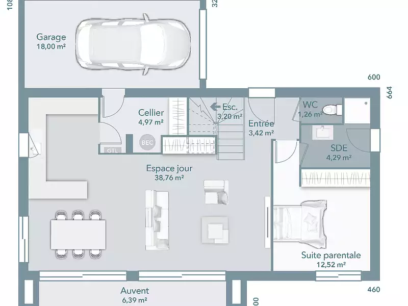 Maison neuve, 110 m² - Saint-Hilaire (31410)