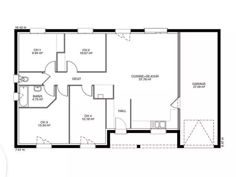 Maison neuve, 73 m² - Branges (71500)