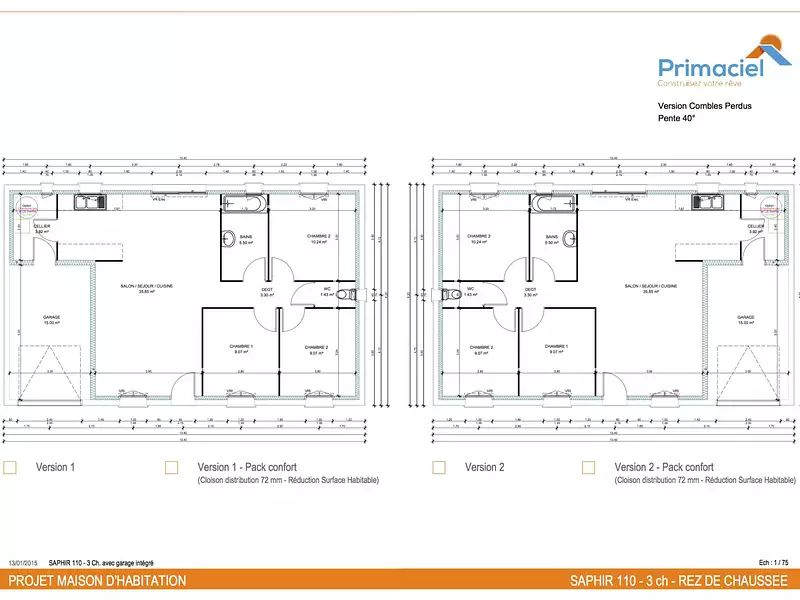 Maison neuve, 68 m² - Loir en Vallée (72340)