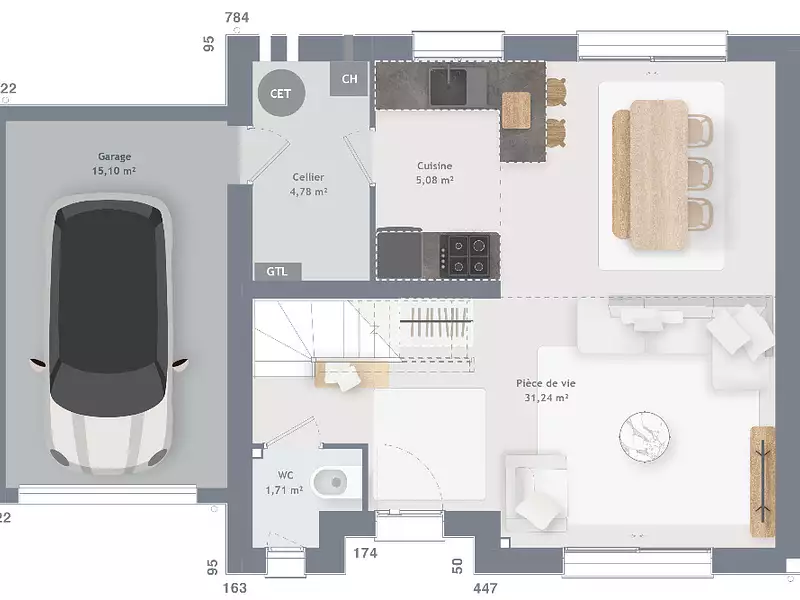 Maison neuve, 80 m² - Le Châtelet-en-Brie (77820)