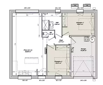 Maison neuve, 61 m²