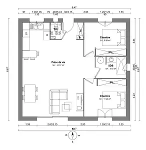 Maison neuve, 65 m²