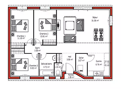Maison neuve, 85 m²