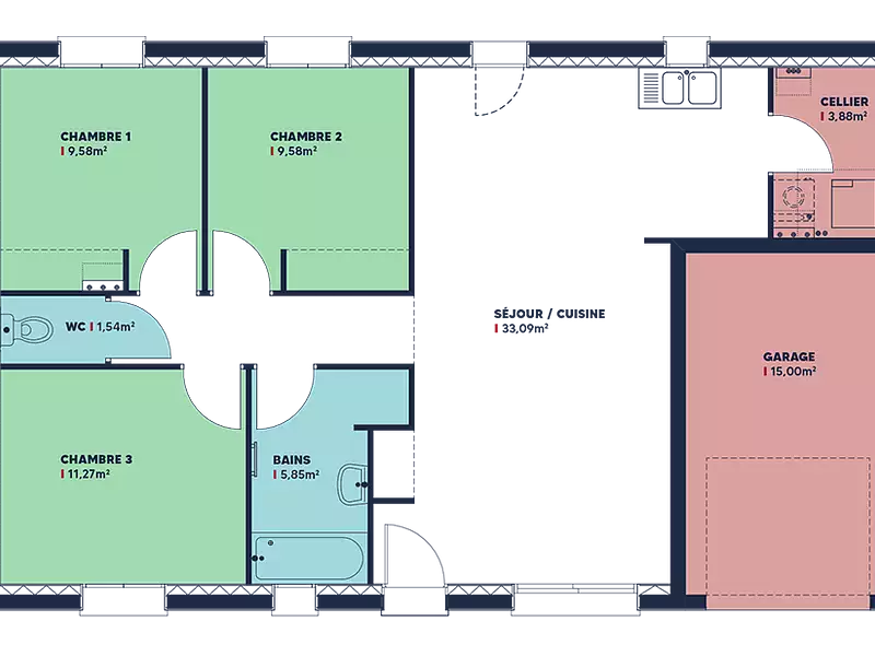Maison neuve, 79 m² - Couzeix (87270)