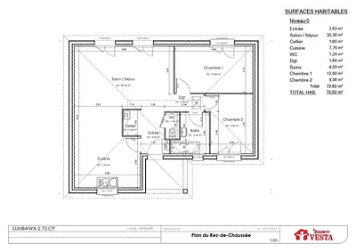 Maison neuve, 87 m²