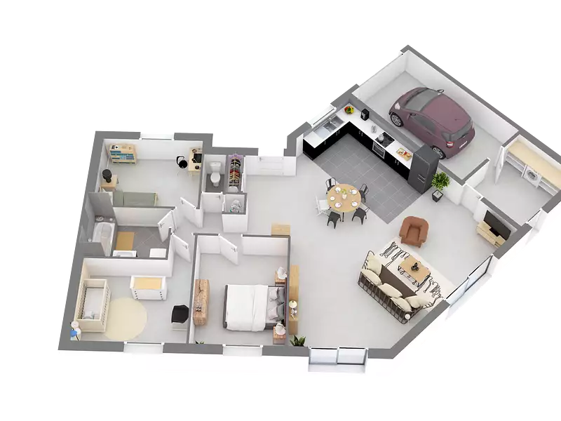 Maison neuve, 106,01 m² - Les Baux-Sainte-Croix (27180)