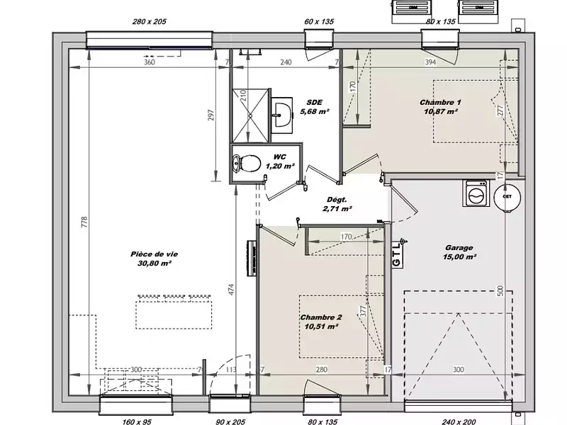 Maison neuve, 61 m² - Commequiers (85220)