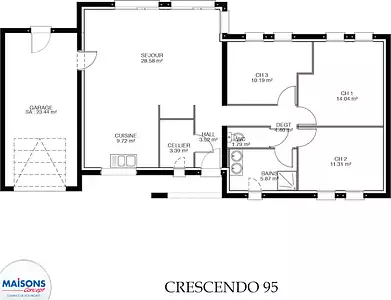 Maison neuve, 85 m²