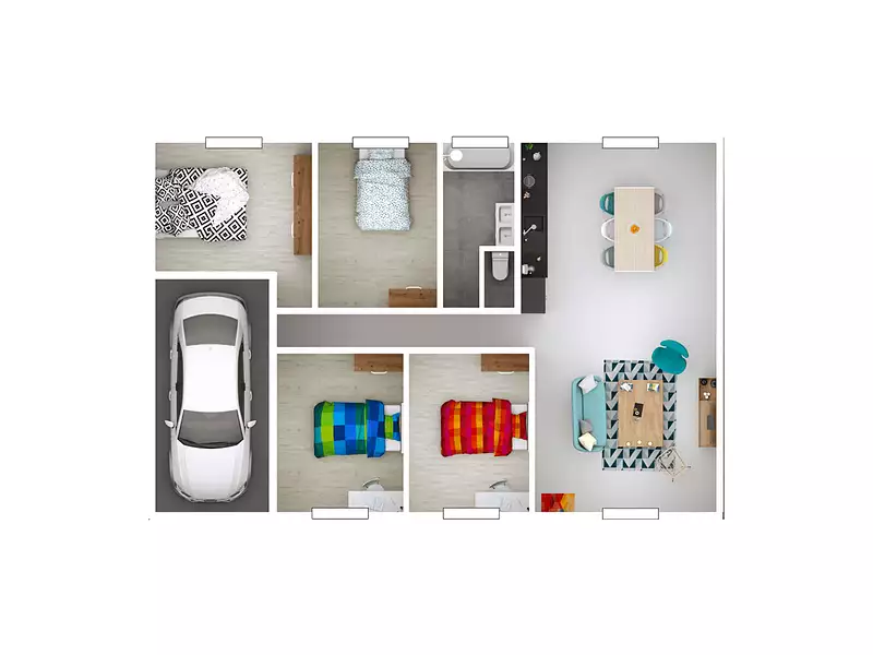 Maison neuve, 100 m² - Saint-Trivier-sur-Moignans (01990)