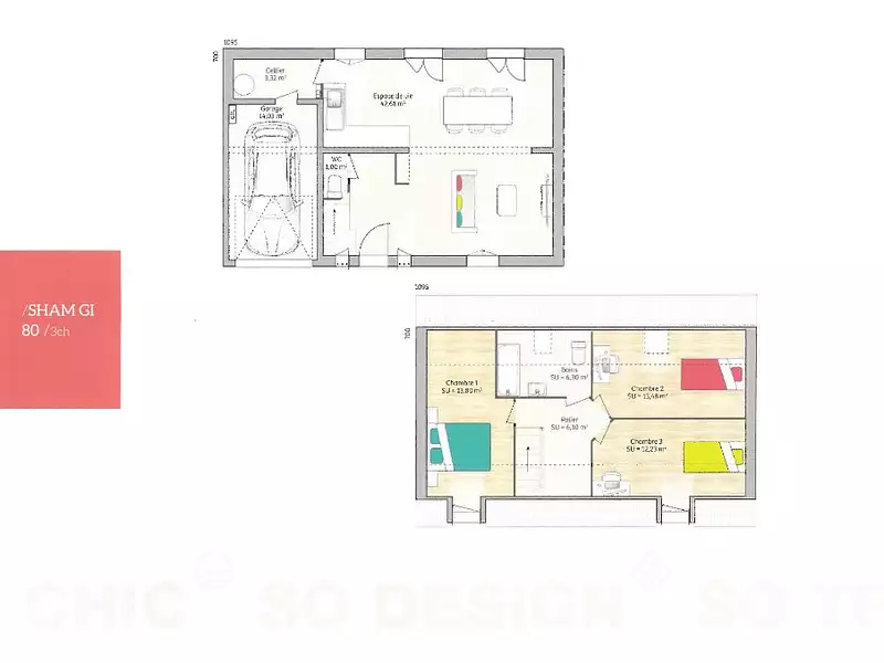 Maison neuve, 80 m² - Maule (78580)