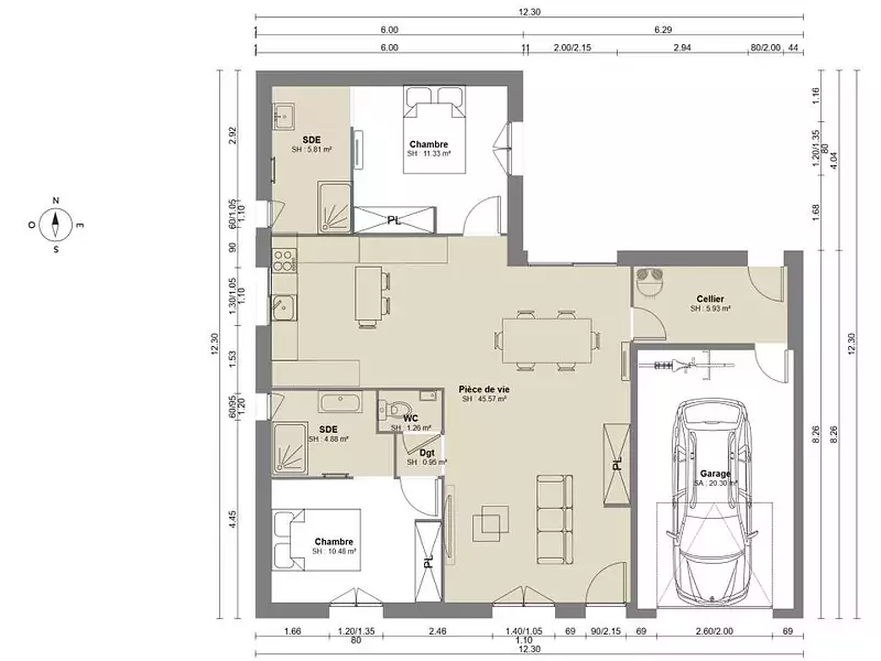 Maison neuve, 90 m² - Villabon (18800)
