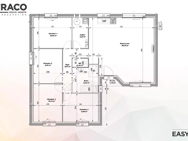 Maison neuve, 92 m² - Bouttencourt (80220)