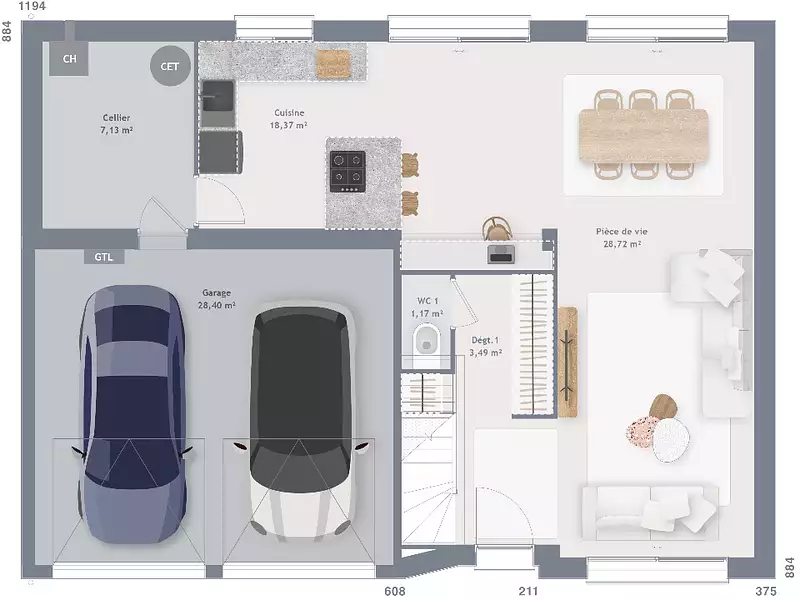 Maison neuve, 110 m² - Montcourt-Fromonville (77140)