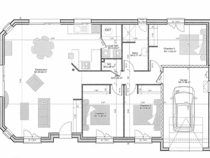 Maison neuve, 92 m² - Bueil (27730)